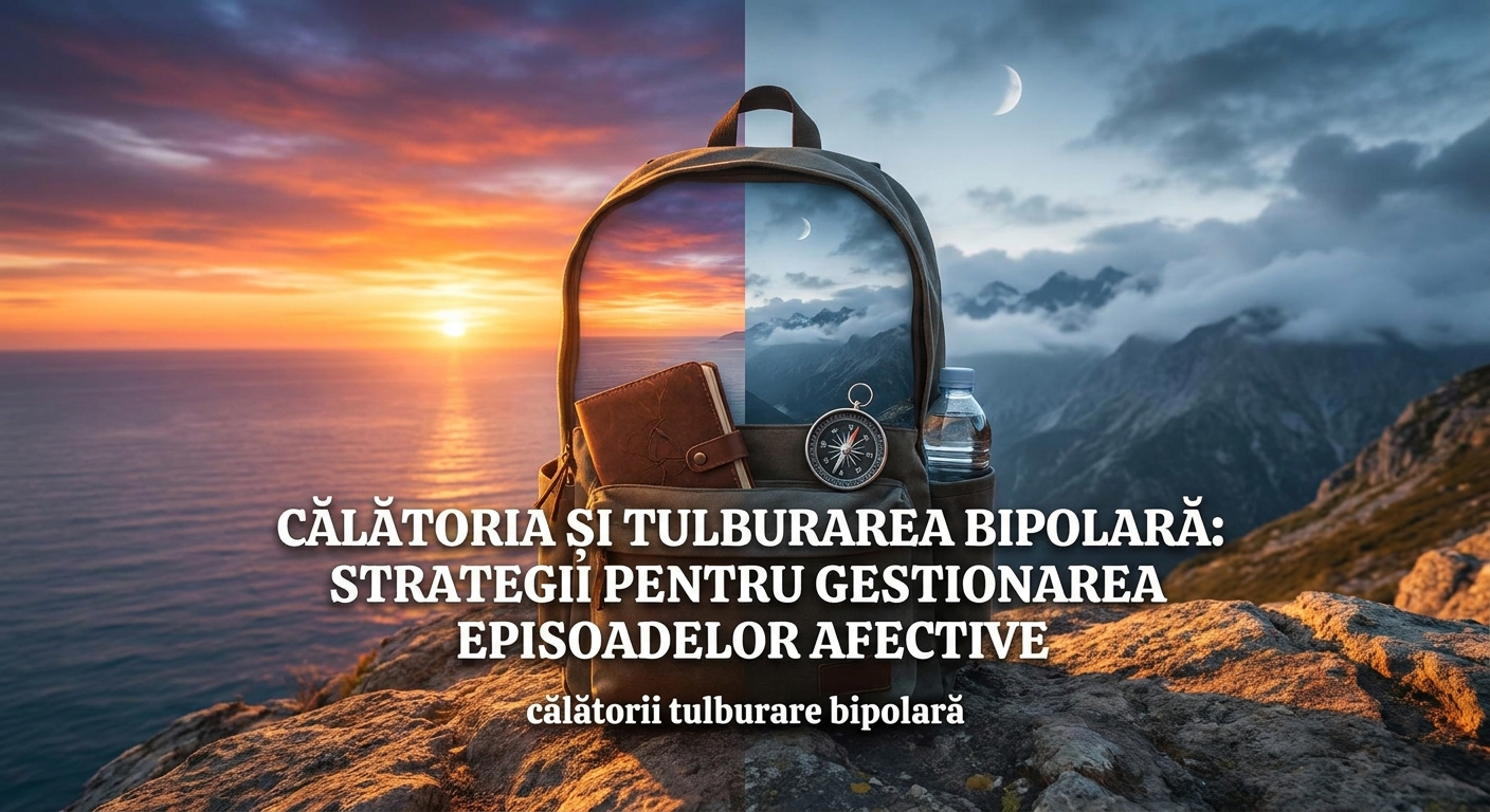Hartă stilizată a lumii, plină de culori vesele, cu un itinerar albastru vibrant.