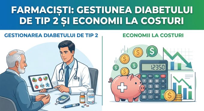 Farmaciști ajutând la gestionarea diabetului tip 2, economisind costuri.