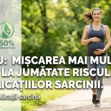 Femeie însărcinată făcând mișcare, reducând riscurile complicațiilor sarcinii.