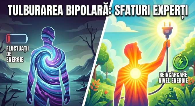 Femeie cu tulburare bipolară, gestionând fluctuații de energie.