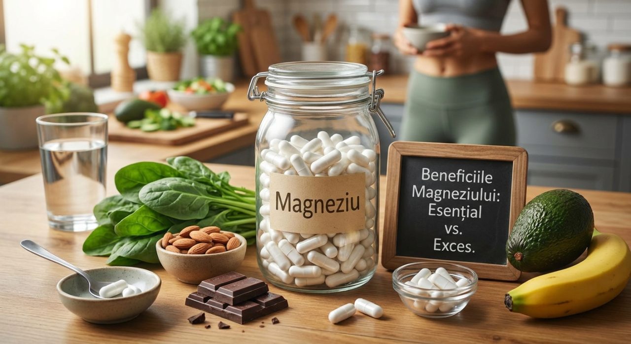 beneficii magneziu illustration for Beneficiile magneziului: De ce este esențial și când sunt suplimentele exagerate.