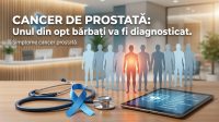 Diagram showing prostate cancer statistics and prevention tips.