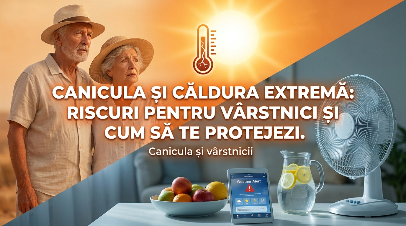 canicula și vârstnicii illustration for Canicula și căldura extremă: Riscuri pentru vârstnici și cum să te protejezi.