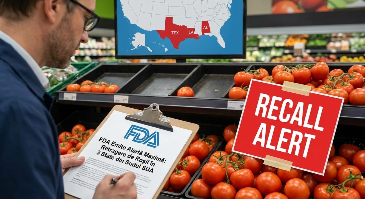 Illustration of FDA Emite Alertă Maximă: Retragere de Roșii în 3 State din Sudul SUA.