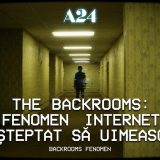 A24's "The Backrooms" movie poster, a popular internet phenomenon.