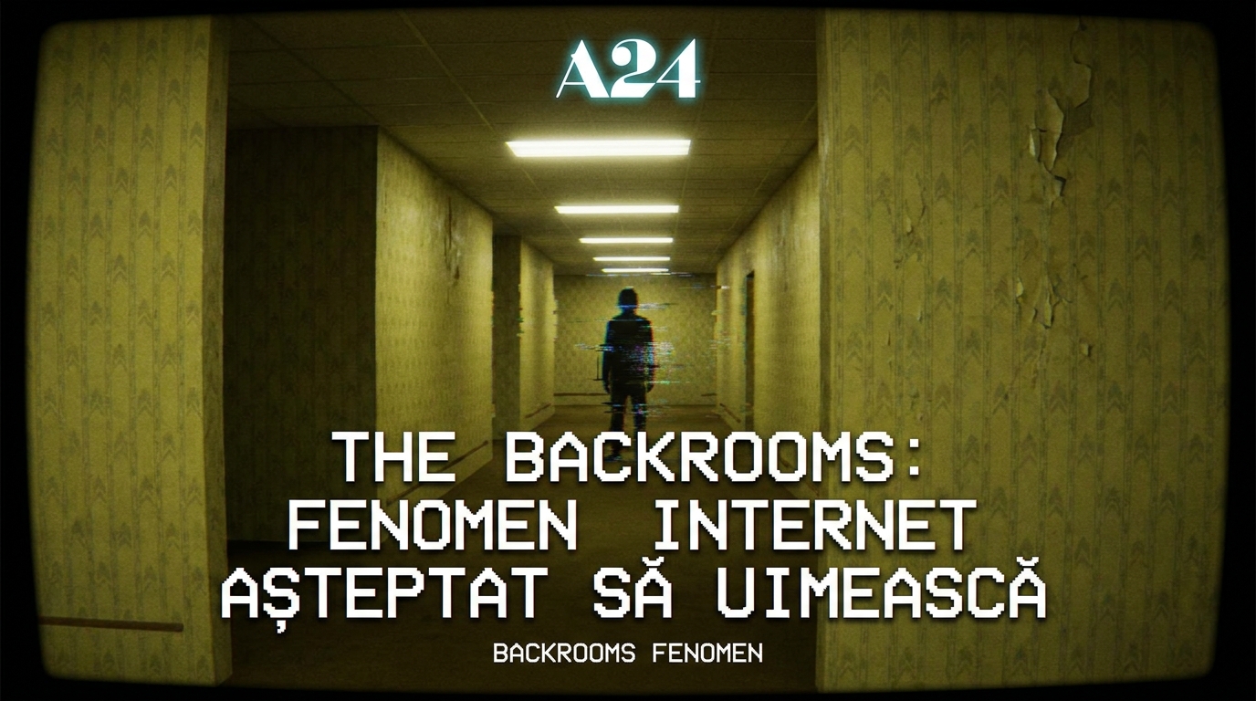 A24's "The Backrooms" movie poster, a popular internet phenomenon.