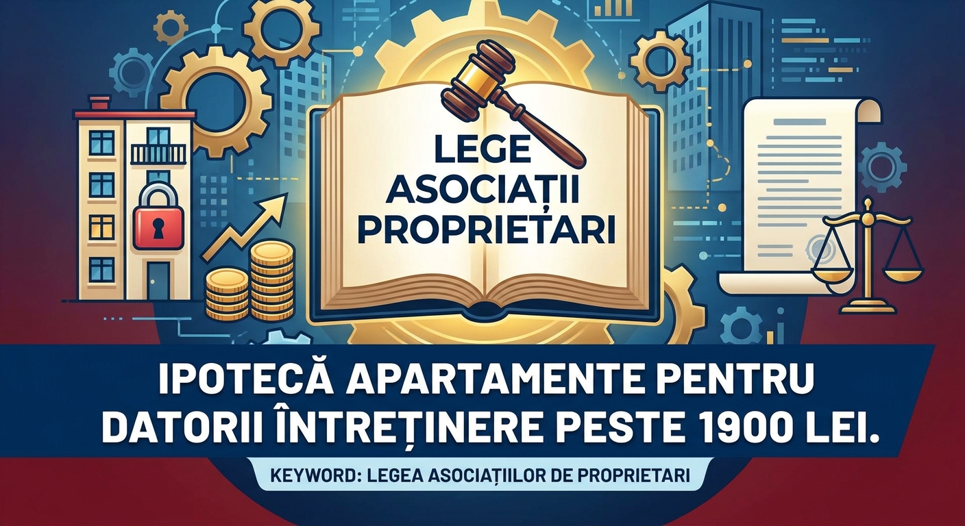 Lege asociații proprietari: Ipotecă apartamente pentru datorii întreținere peste 1900 lei.