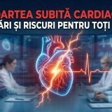 Simbol stilizat inimă cu semnal de alarmă, reprezentând pericolul morții subite cardiace.