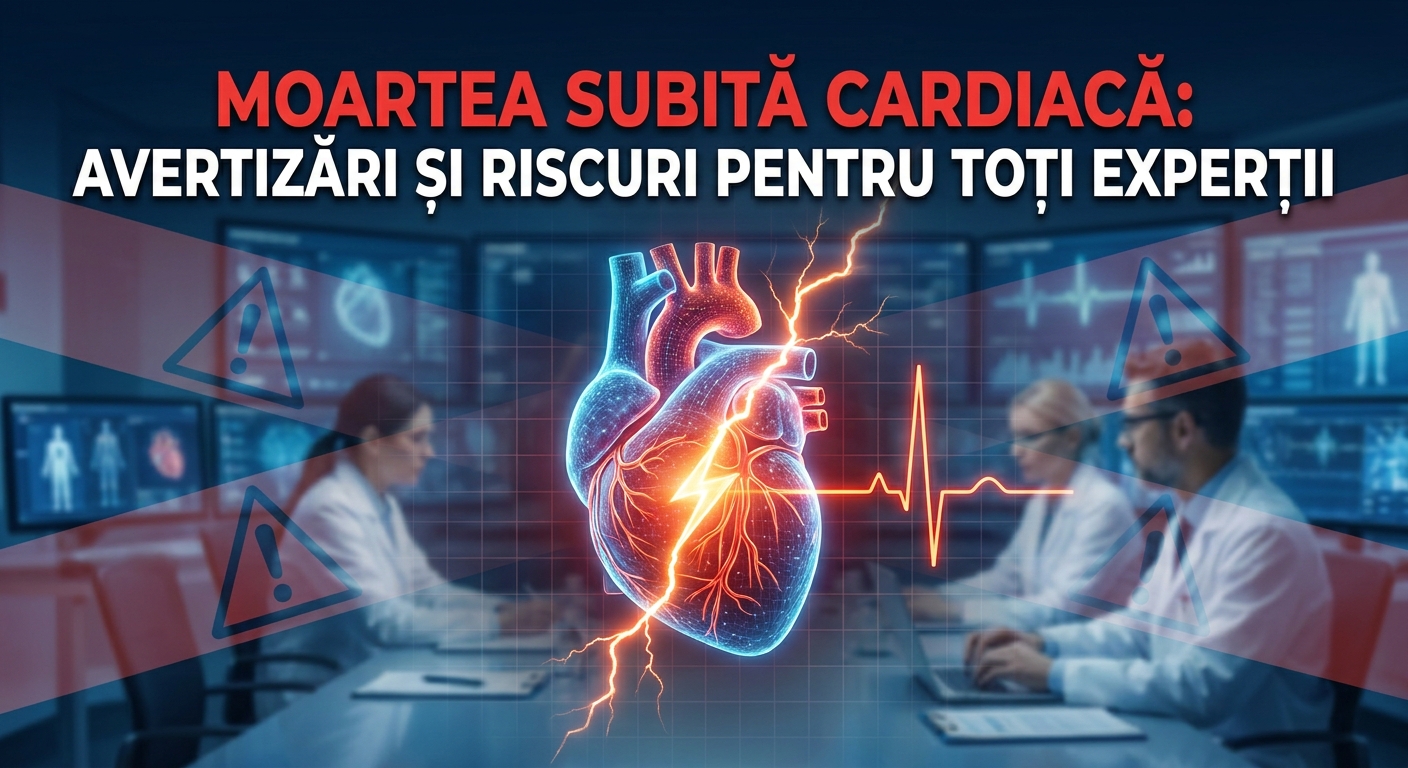 Simbol stilizat inimă cu semnal de alarmă, reprezentând pericolul morții subite cardiace.