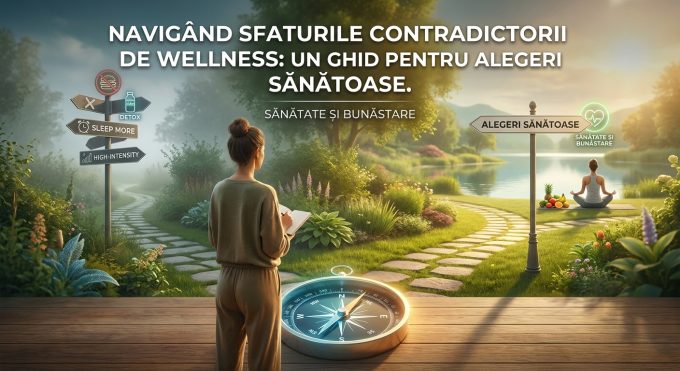 sănătate și bunăstare illustration for Navigând Sfaturile Contradictorii de Wellness: Un Ghid pentru Alegeri Sănătoase