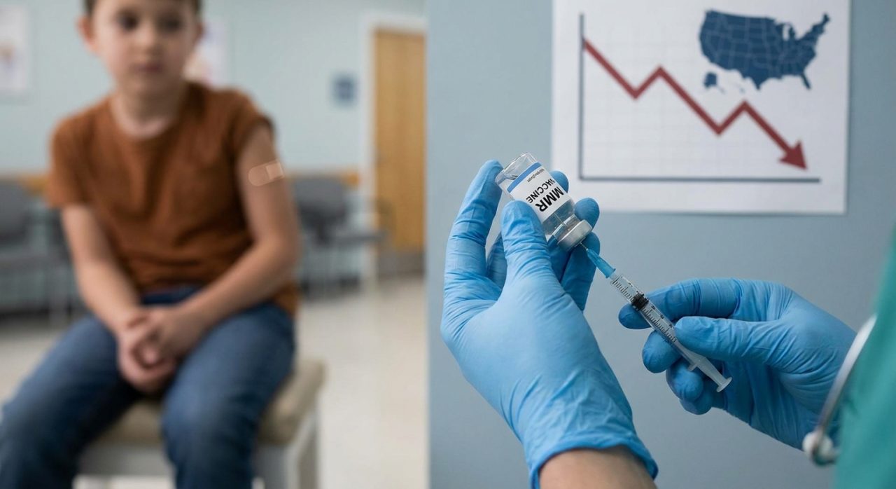 vaccinări antirujeolice illustration for Rata de vaccinare împotriva rujeolei este în scădere în SUA.