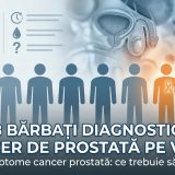 Bărbat cu cancer de prostată, mesaj de conștientizare despre simptome.