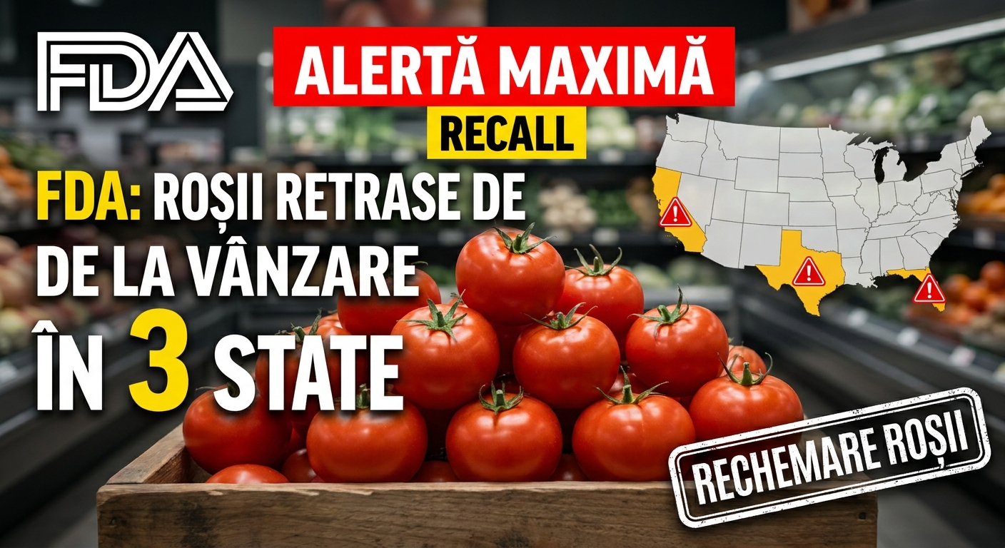 rechemare roșii illustration for Alertă Maximă FDA: Roșii Retrase de la Vânzare în 3 State.