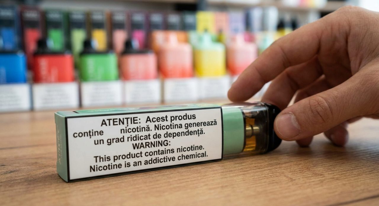 avertismente pachete vape illustration for Avertismentele de pe vape-uri pot reduce consumul, dar legislația actuală e insufi