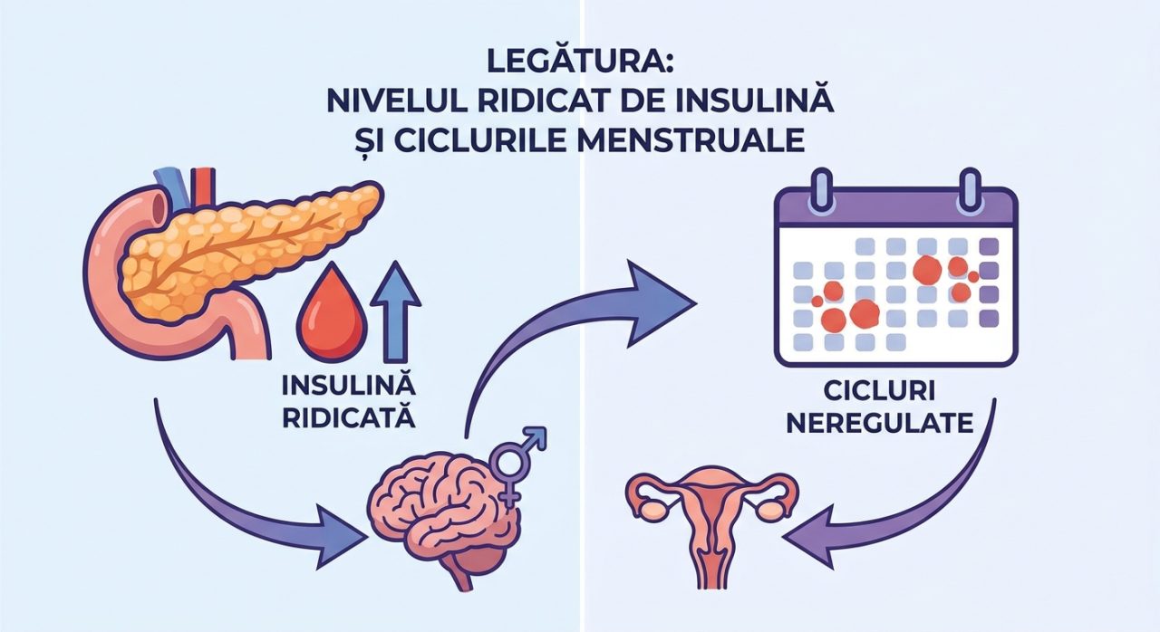 rezistență la insulină ciclu neregulat illustration for Nivelul ridicat de insulină: Legătura cu ciclurile menstruale neregul