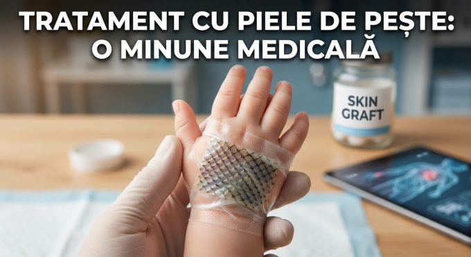 tratament cu piele de pește illustration for Un bebeluș cu o rană ce-i amenința viața, vindecat cu piele de pește.