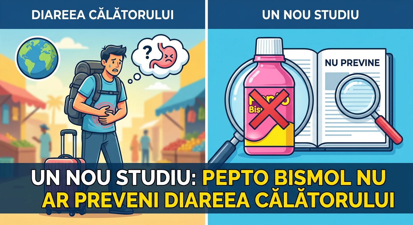 Illustration of Un nou studiu: Pepto Bismol nu ar preveni diareea călătorului.
